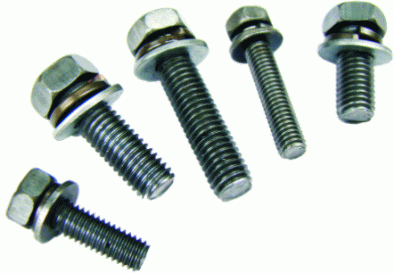 Cross pockets combination of stainless steel hex screws
